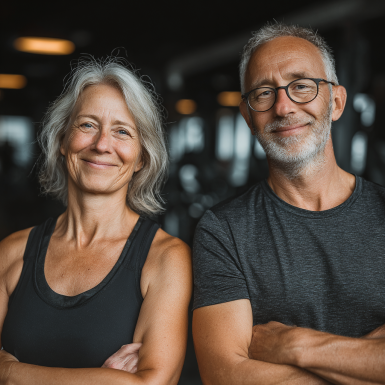 Літня жінка демонструє гнучкість та силу